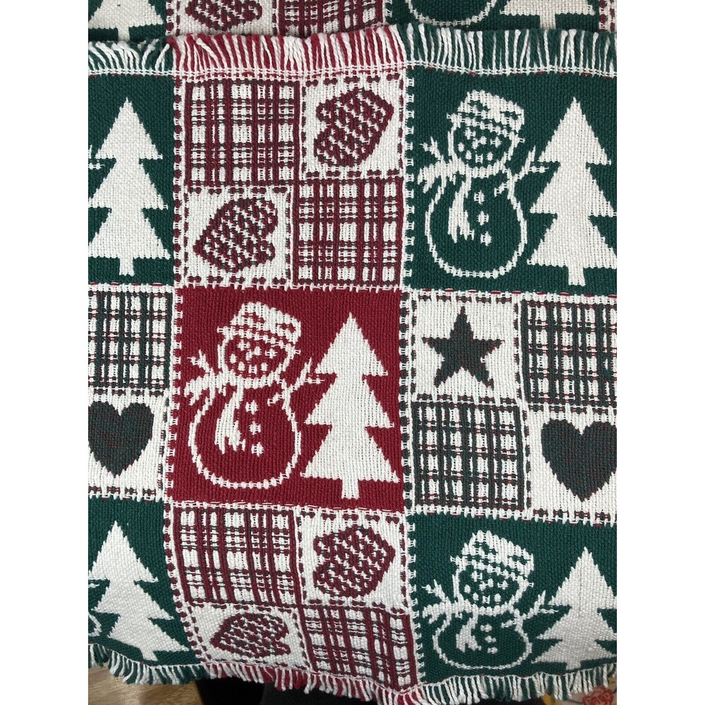 Set 2 Tapestry Reversible Snowman Placemats Snowmen Trees Christmas Winter - Picture 5 of 6